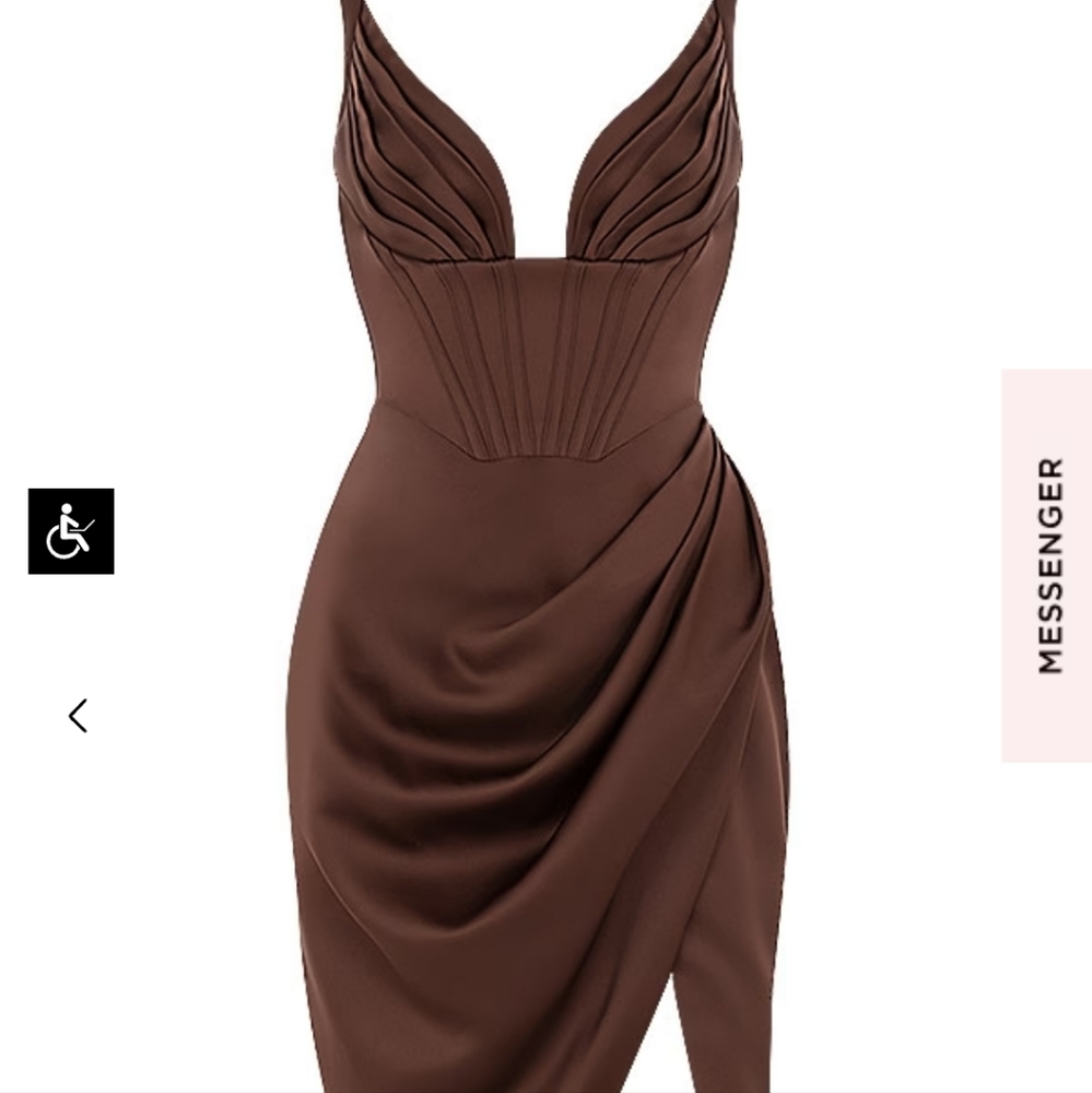 House of CB "Faye" Chocolate Brown Dress